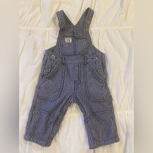 Baby Mexx Blue Pinstripe Overalls – Size 62 (3–6M) – Soft Lined & Adjustable